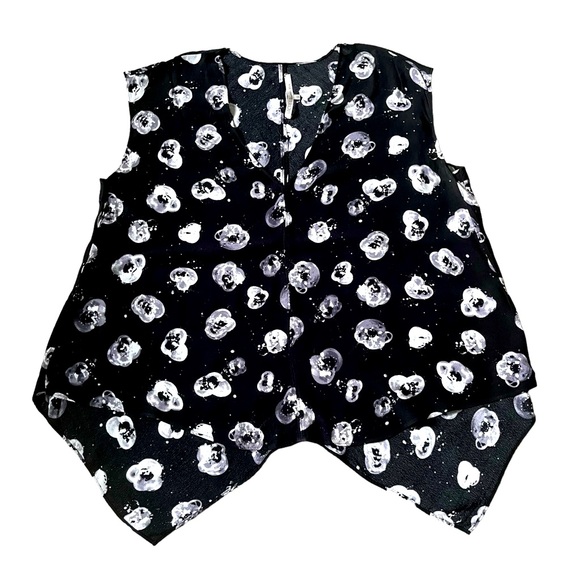 RACHEL RACHEL ROY BLACK AND WHITE PRINTED TRAPEZE TOP L - Picture 1 of 8